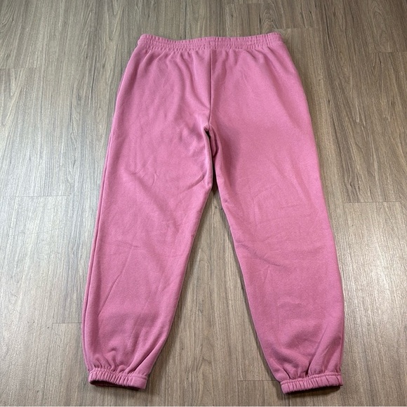 New Without Tags Pink Track Pants Relaxed Fit Sweatpants Joggers - Picture 2 of 5